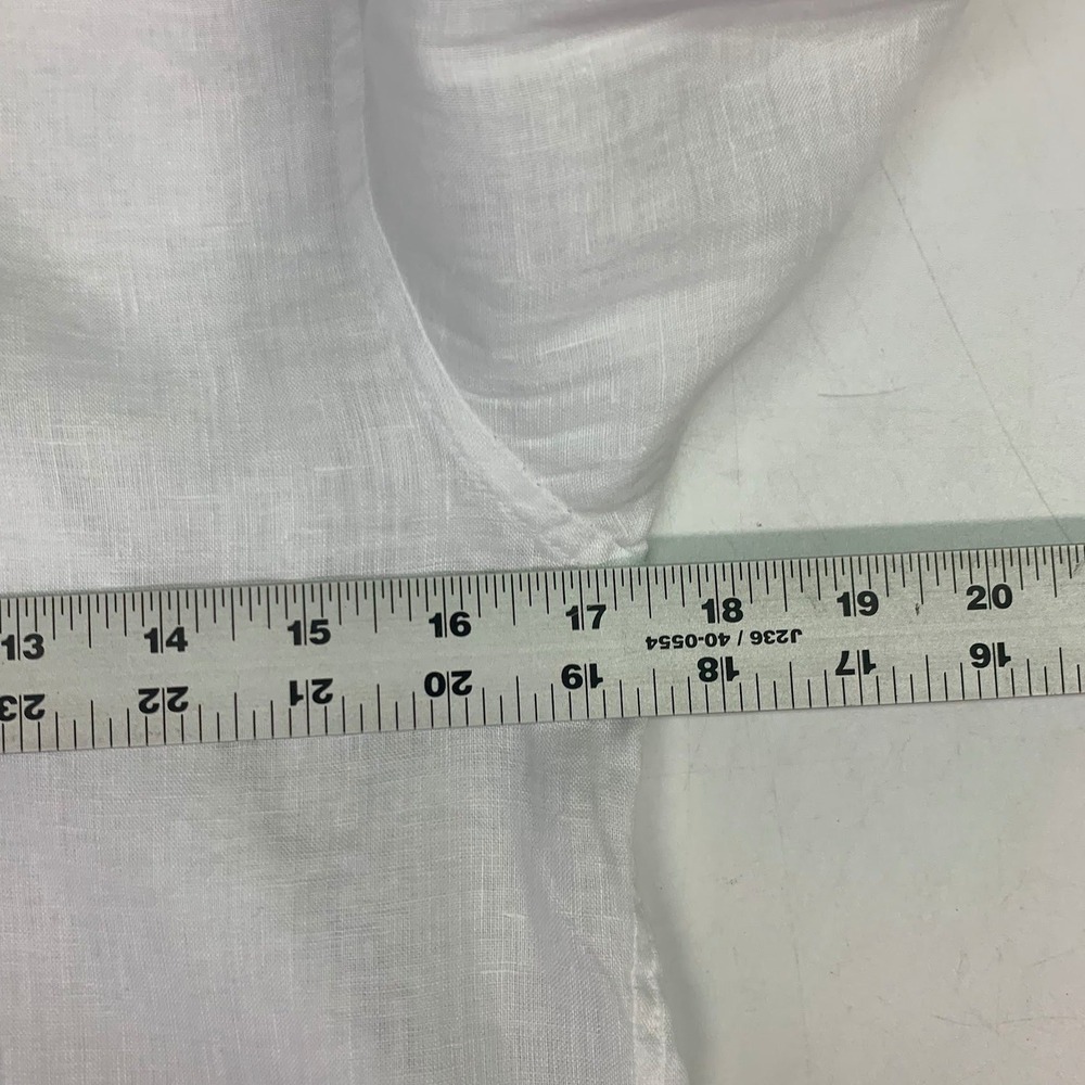 Uniqlo Premium Linen Shirt Womens XS White Long Sleeve Button Down Blouse - Picture 13 of 14